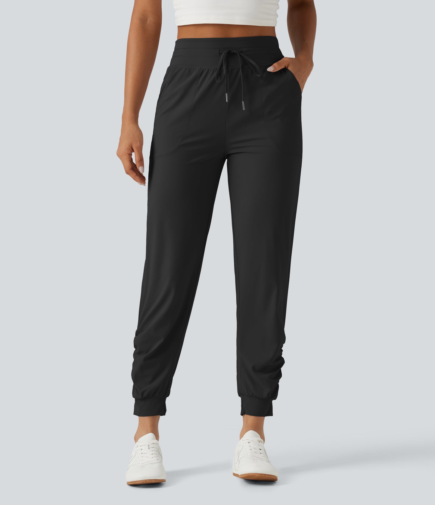 Halara UltraSculpt™ High Waisted Drawstring Ruched Yoga Joggers with Pockets