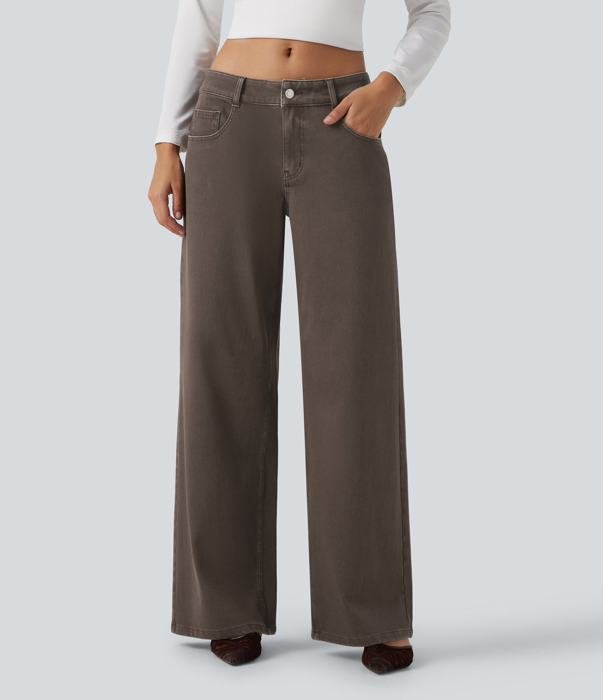 Halara Flex™ Low Rise Wide Leg Casual Jeans with Pockets