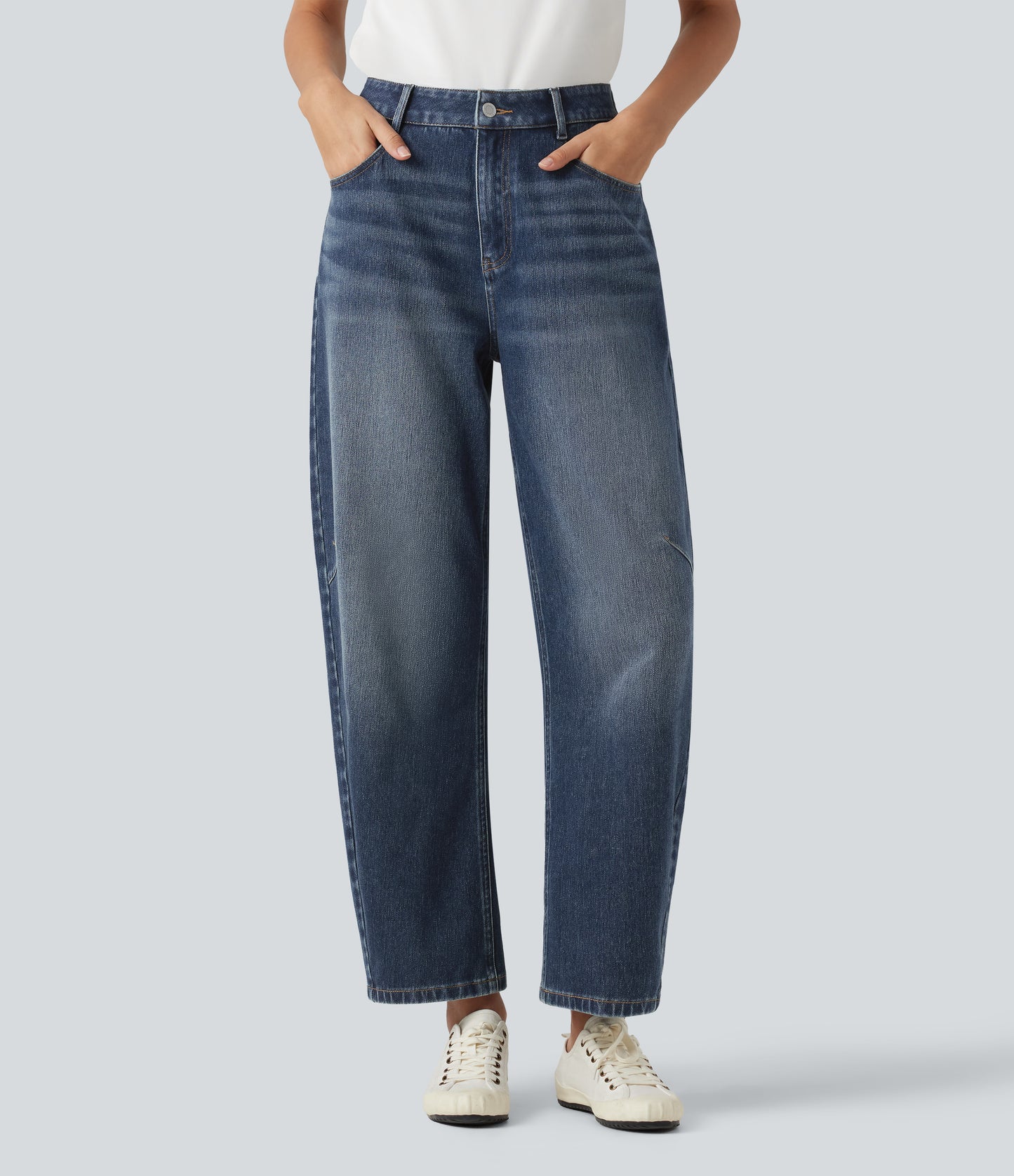 Halara Flex™ High-waisted Casual Barrel Leg Jeans with Pockets