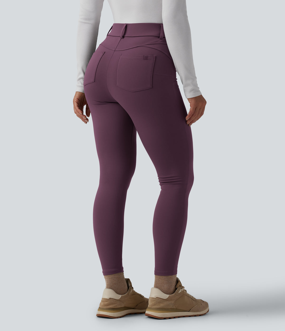 SoftlyZero™ Plush Thermal High Waisted Casual 7/8 Leggings with Pockets