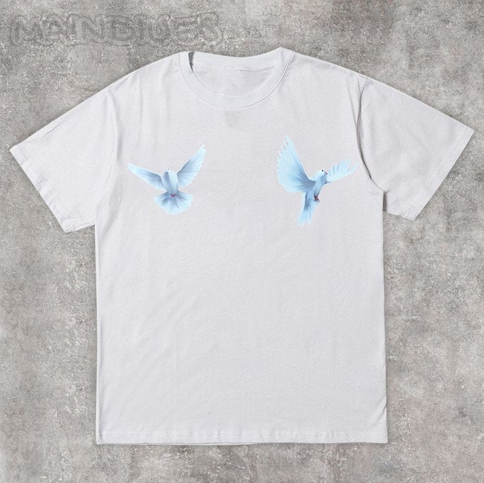 Dove Peace Print Casual Street T-Shirt