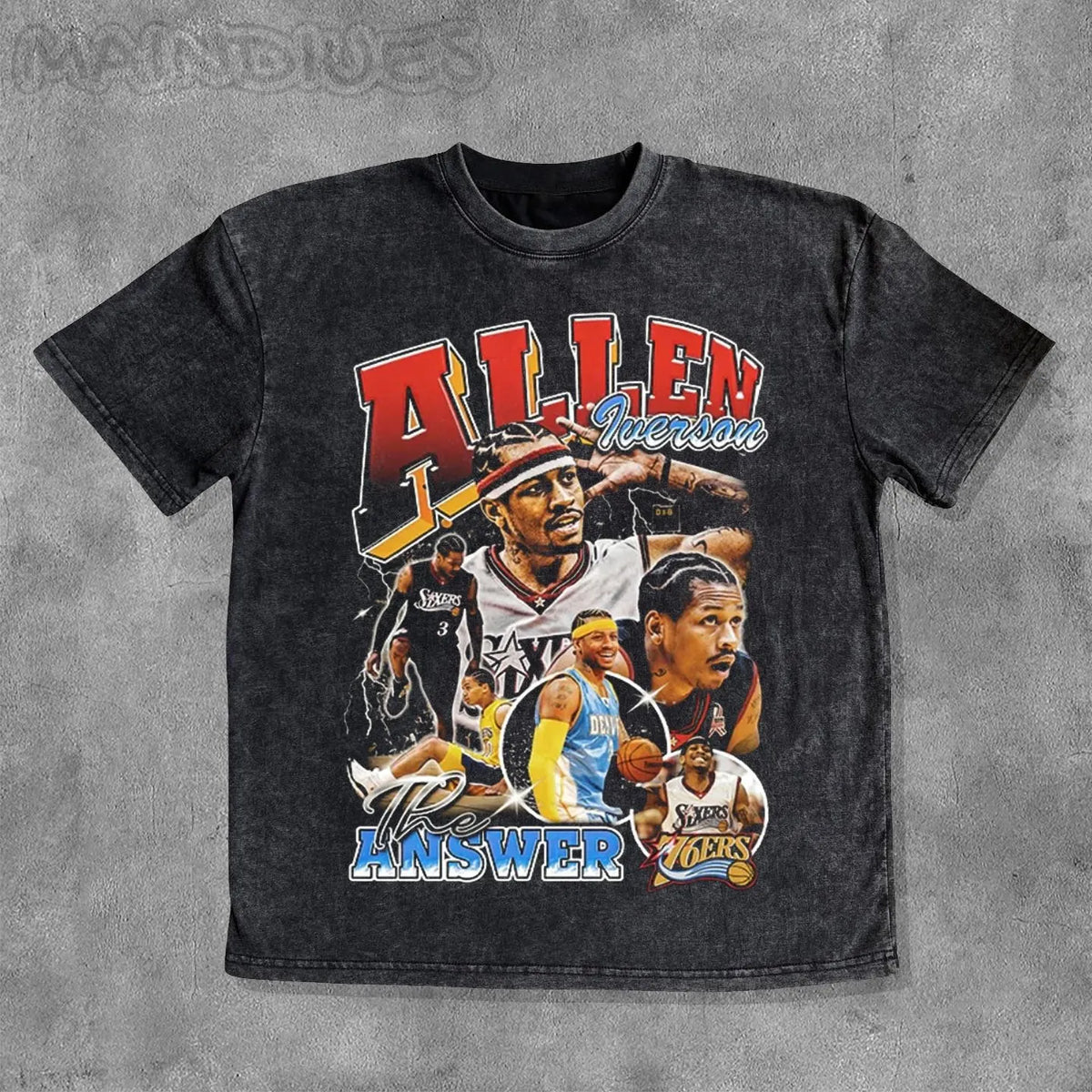 No.3 Basketball Player Washed Distressed T-Shirt