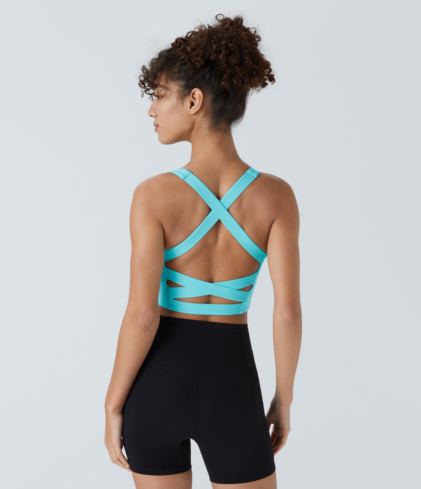 SoftlyZero™ Airy Square Neck Backless Crisscross Cropped InstantCool Yoga Tank Top
