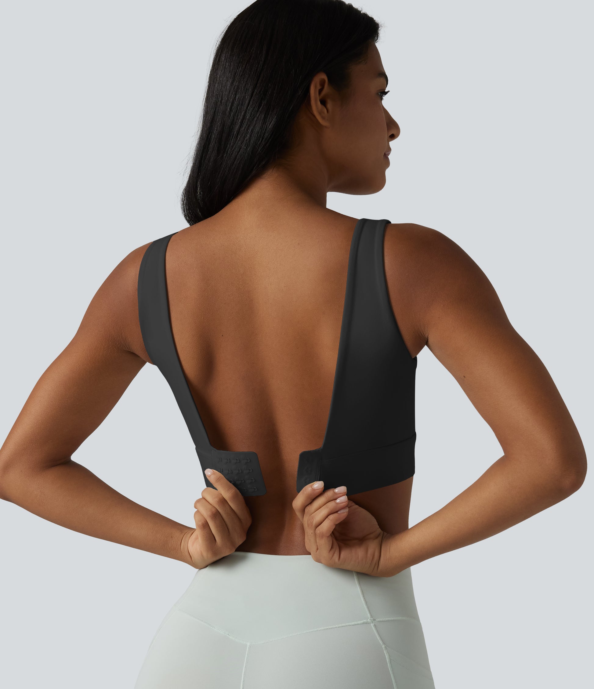 Ultrasculpt™ Medium Support Backless Adjustable Buckle Built-in Bra Training Sports Bra
