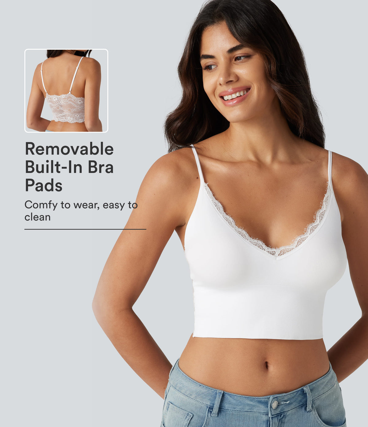OneForm Seamless Flow Low Support Contrast Lace Casual Sports Bra