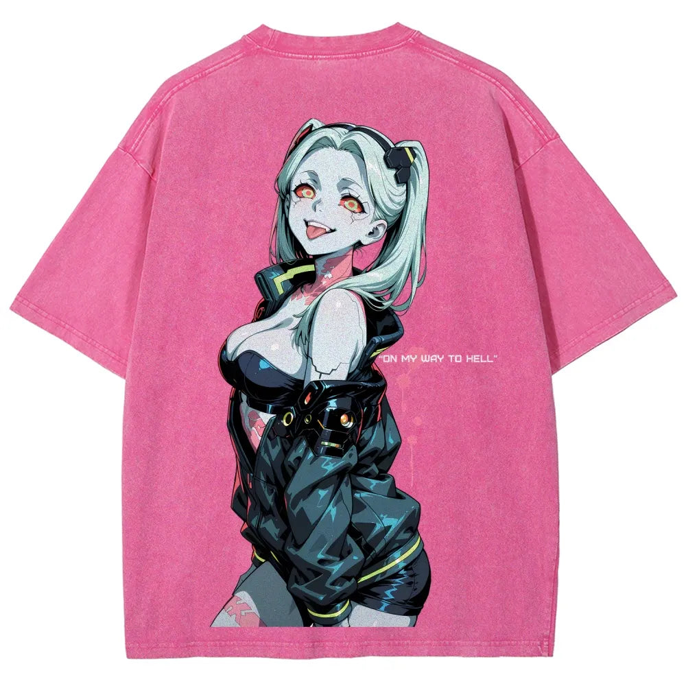 Cyberpunk Edgerunners Unisex Fit Washed T-Shirt 26 1  134