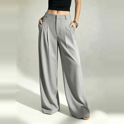 [LAST DAY SALE]Women’s High-Waist Wide-Leg Pants with Free Belt