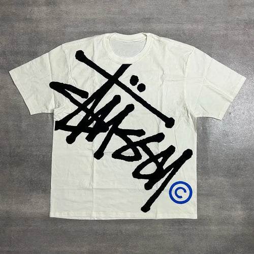 Stylish Letters Print Short Sleeve T-Shirt