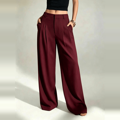 [LAST DAY SALE]Women’s High-Waist Wide-Leg Pants with Free Belt