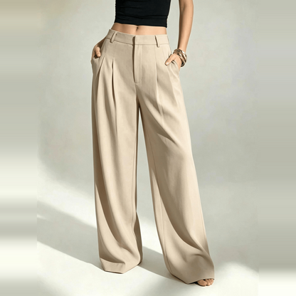 [LAST DAY SALE]Women’s High-Waist Wide-Leg Pants with Free Belt