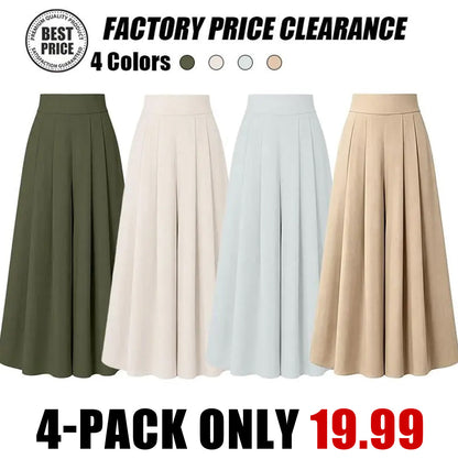 Women's High-Waisted Flowy Wide Leg Palazzo Pants with Pockets