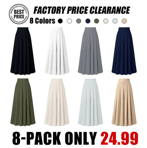 Women's High-Waisted Flowy Wide Leg Palazzo Pants with Pockets