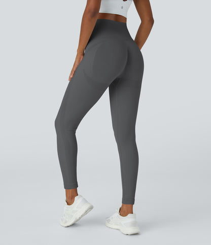 OneForm Seamless Flow High Waisted Ruched 7/8 Yoga Leggings