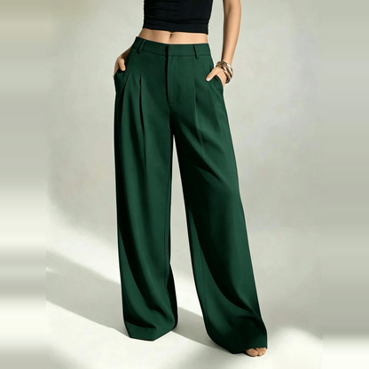 [LAST DAY SALE]Women’s High-Waist Wide-Leg Pants with Free Belt