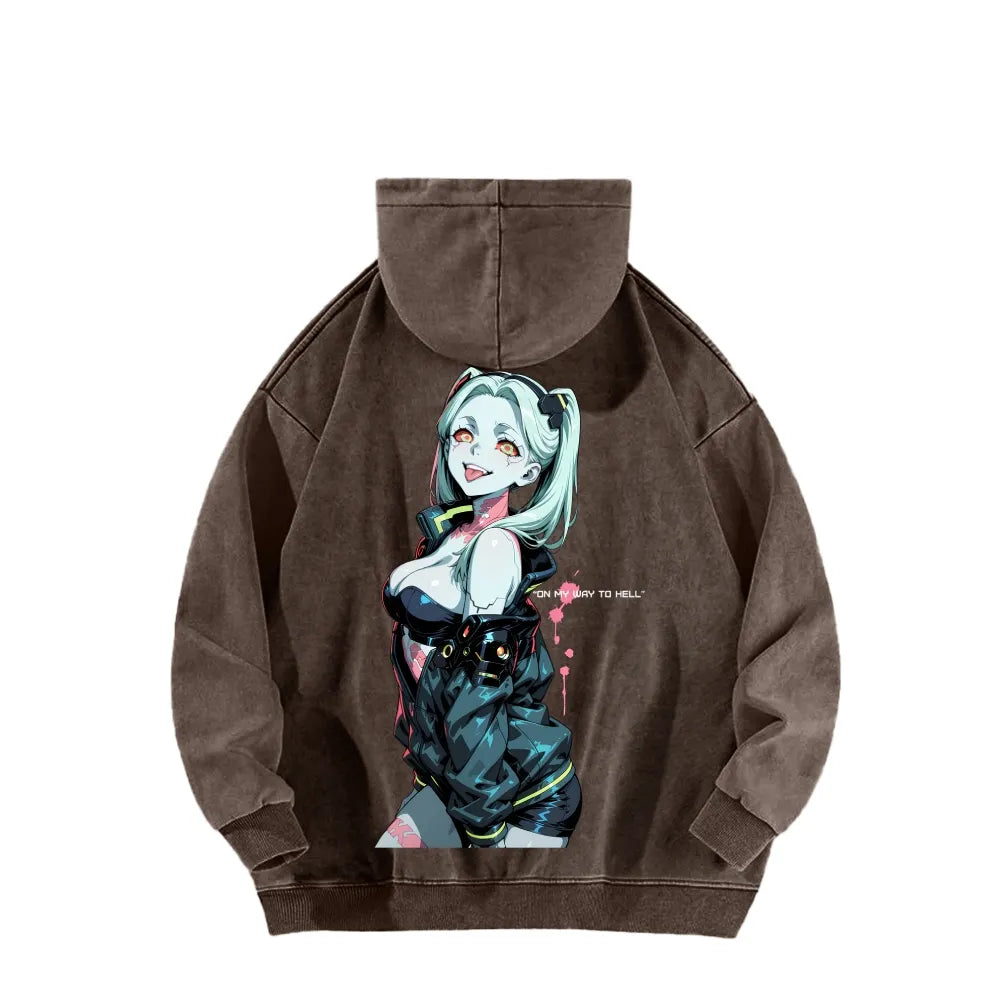 Cyberpunk Edgerunners Unisex Washed Hoodie 26 1  1341