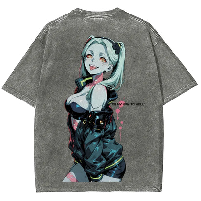 Cyberpunk Edgerunners Unisex Fit Washed T-Shirt 26 1  134
