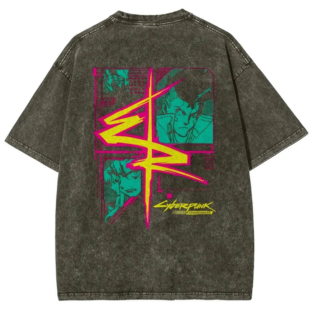 Cyberpunk Edgerunner Unisex Fit Washed T-Shirt 25 9  66 9