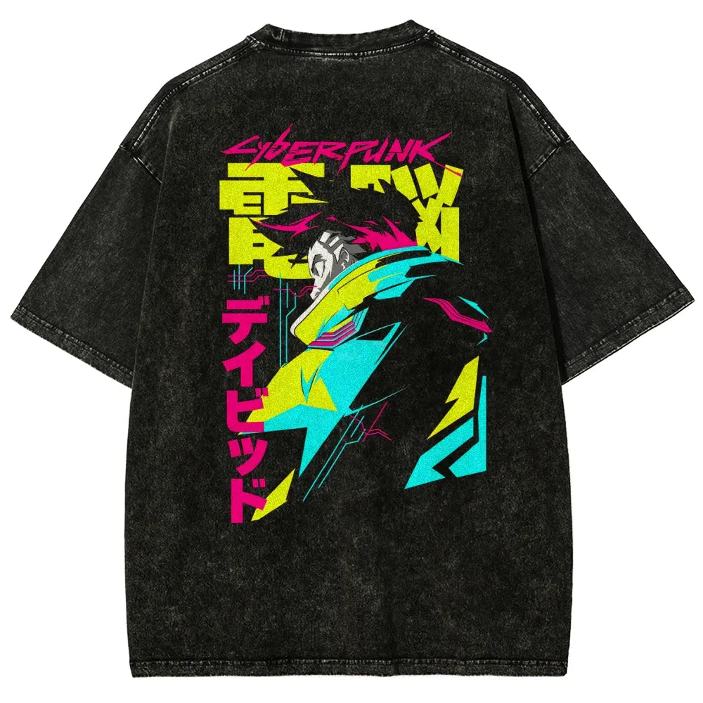 Cyberpunk Edgerunner Unisex Fit Washed T-Shirt 25 9  66 4