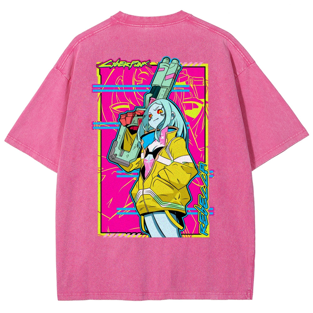 Cyberpunk Edgerunner Unisex Fit Washed T-Shirt 25 9  6595