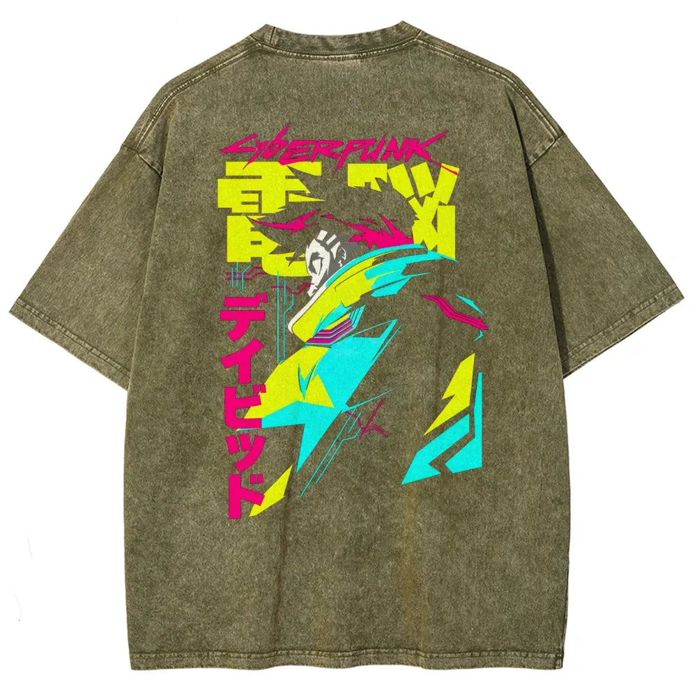 Cyberpunk Edgerunner Unisex Fit Washed T-Shirt 25 9  66 4