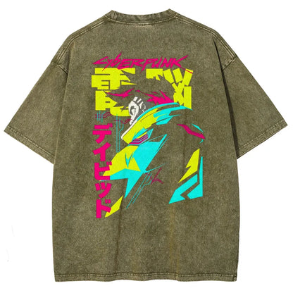 Cyberpunk Edgerunner Unisex Fit Washed T-Shirt 25 9  66 4