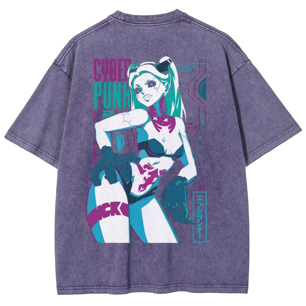 Cyberpunk Edgerunner Unisex Fit Washed T-Shirt 25 9  6622