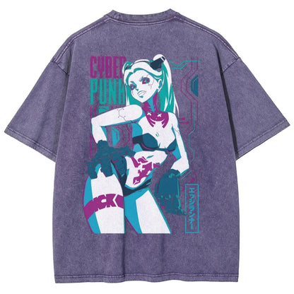 Cyberpunk Edgerunner Unisex Fit Washed T-Shirt 25 9  6622