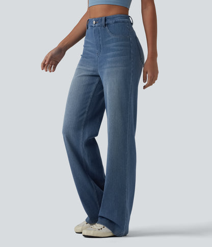 Halara Flex™ High Waisted Sculpted Lift Design Straight Leg Casual Jeans with Pockets