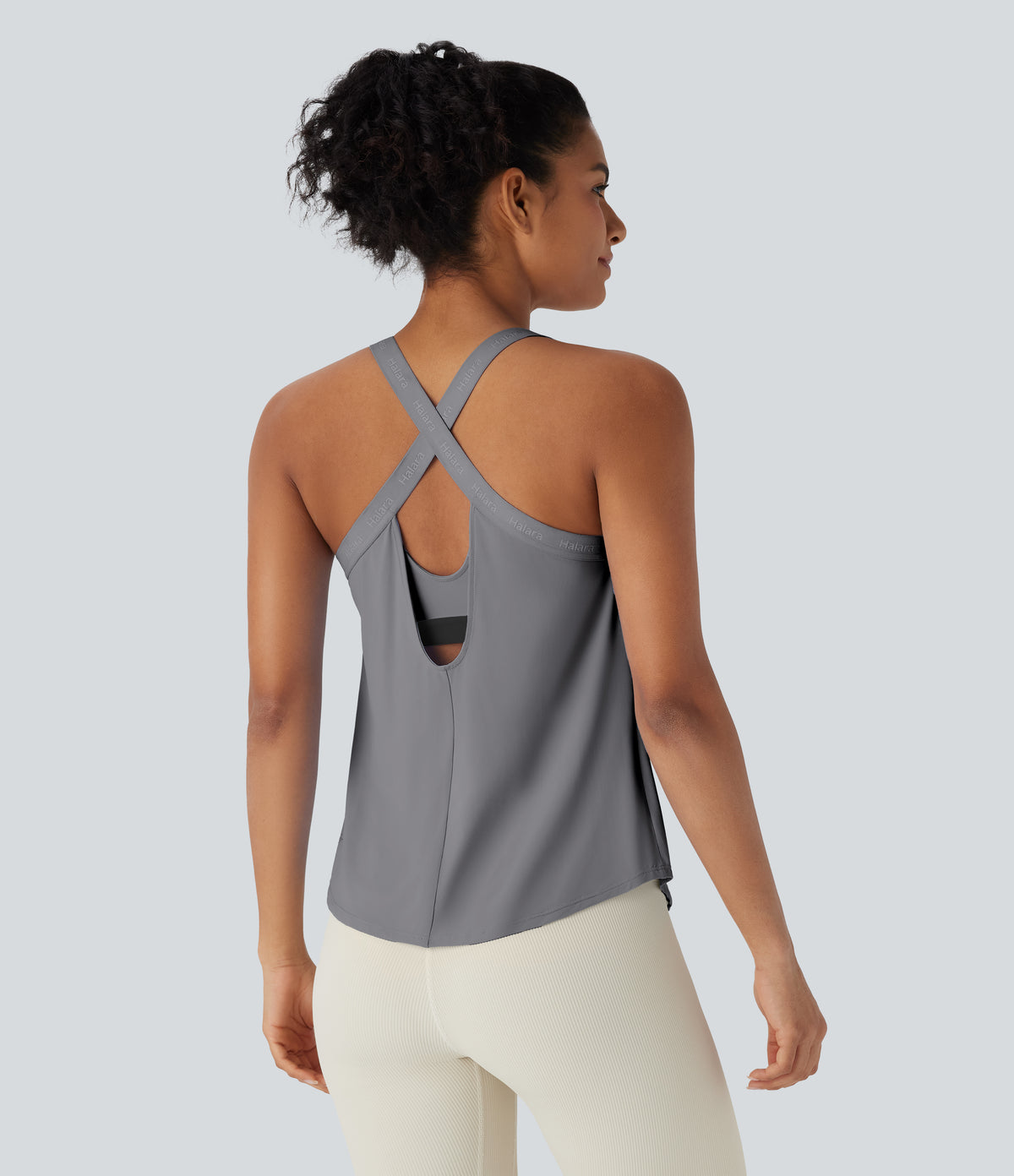 U Neck Curved Hem InstantCool Yoga Tank Top-UPF50+
