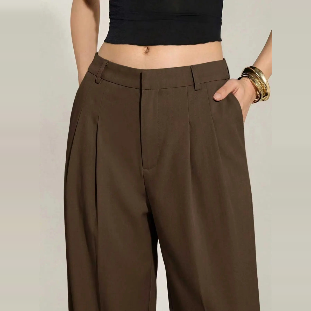 [LAST DAY SALE]Women’s High-Waist Wide-Leg Pants with Free Belt