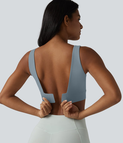 Halara Ultrasculpt™ Medium Support Backless Adjustable Buckle Built-in Bra Training Sports Bra