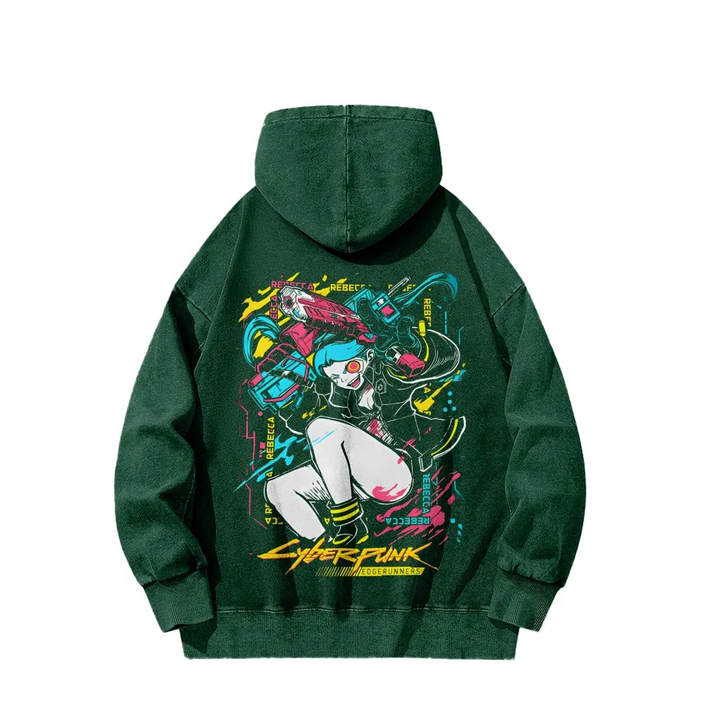 Cyberpunk: Edgerunners Casual Washed Hoodie 25 7 22448