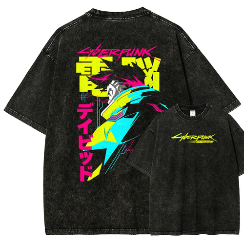Cyberpunk Edgerunner Unisex Fit Washed T-Shirt 25 9  66 4