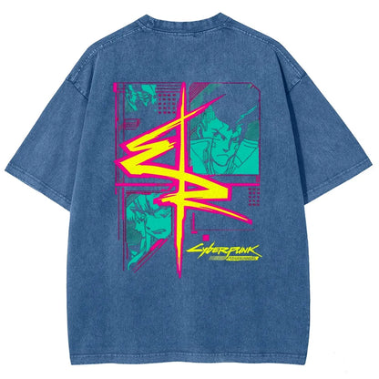 Cyberpunk Edgerunner Unisex Fit Washed T-Shirt 25 9  66 9