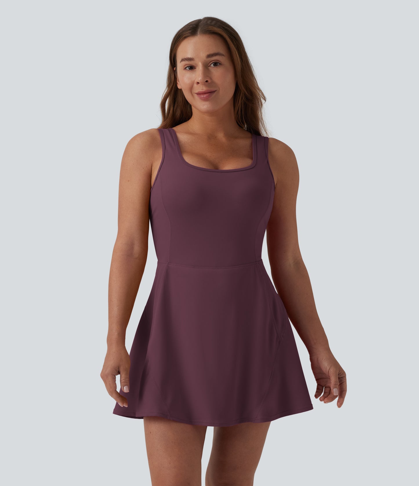 SoftlyZero™ Airy U Neck 2-in-1 Pocket Mini Cool Touch Dance Active Dress DD-F Cups-Easy Peezy