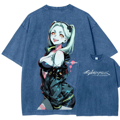 Cyberpunk Edgerunners Unisex Fit Washed T-Shirt 26 1  134