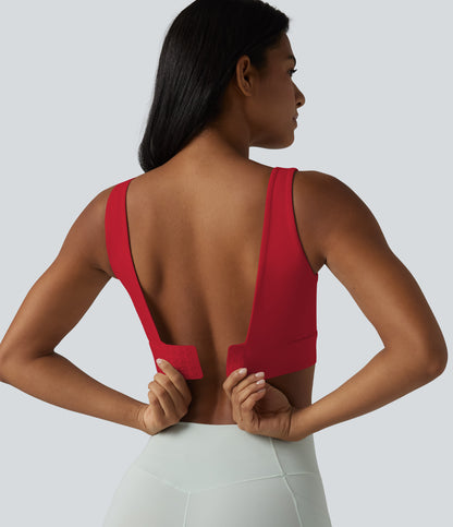 Halara Ultrasculpt™ Medium Support Backless Adjustable Buckle Built-in Bra Training Sports Bra
