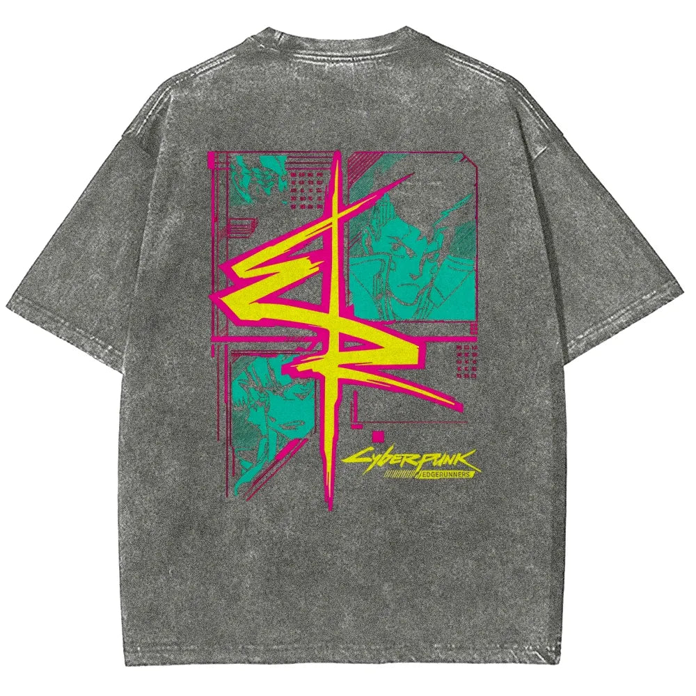 Cyberpunk Edgerunner Unisex Fit Washed T-Shirt 25 9  66 9