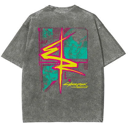 Cyberpunk Edgerunner Unisex Fit Washed T-Shirt 25 9  66 9