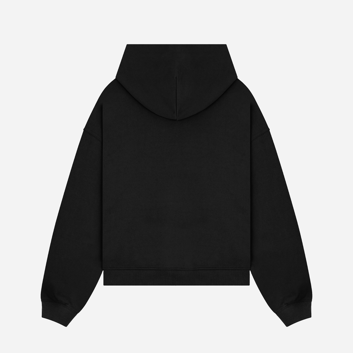 Realm Oversized Cropped Hoodie (Black)
