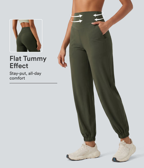 UltraSculpt™ High Waisted Tummy Control Tapered Yoga Joggers with Pockets