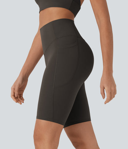 UltraSculpt™ High Waisted Tummy Control Pocket Shaping Training Biker Shorts 9''