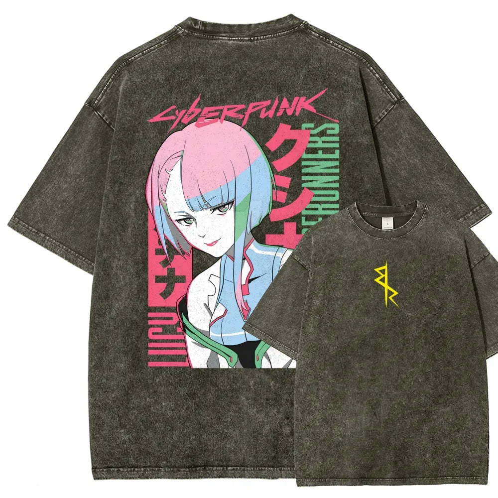 Cyberpunk Edgerunner Unisex Fit Washed T-Shirt 25 9  66