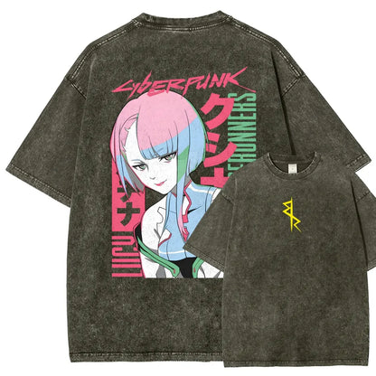 Cyberpunk Edgerunner Unisex Fit Washed T-Shirt 25 9  66