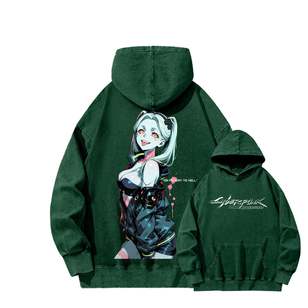 Cyberpunk Edgerunners Unisex Washed Hoodie 26 1  1341