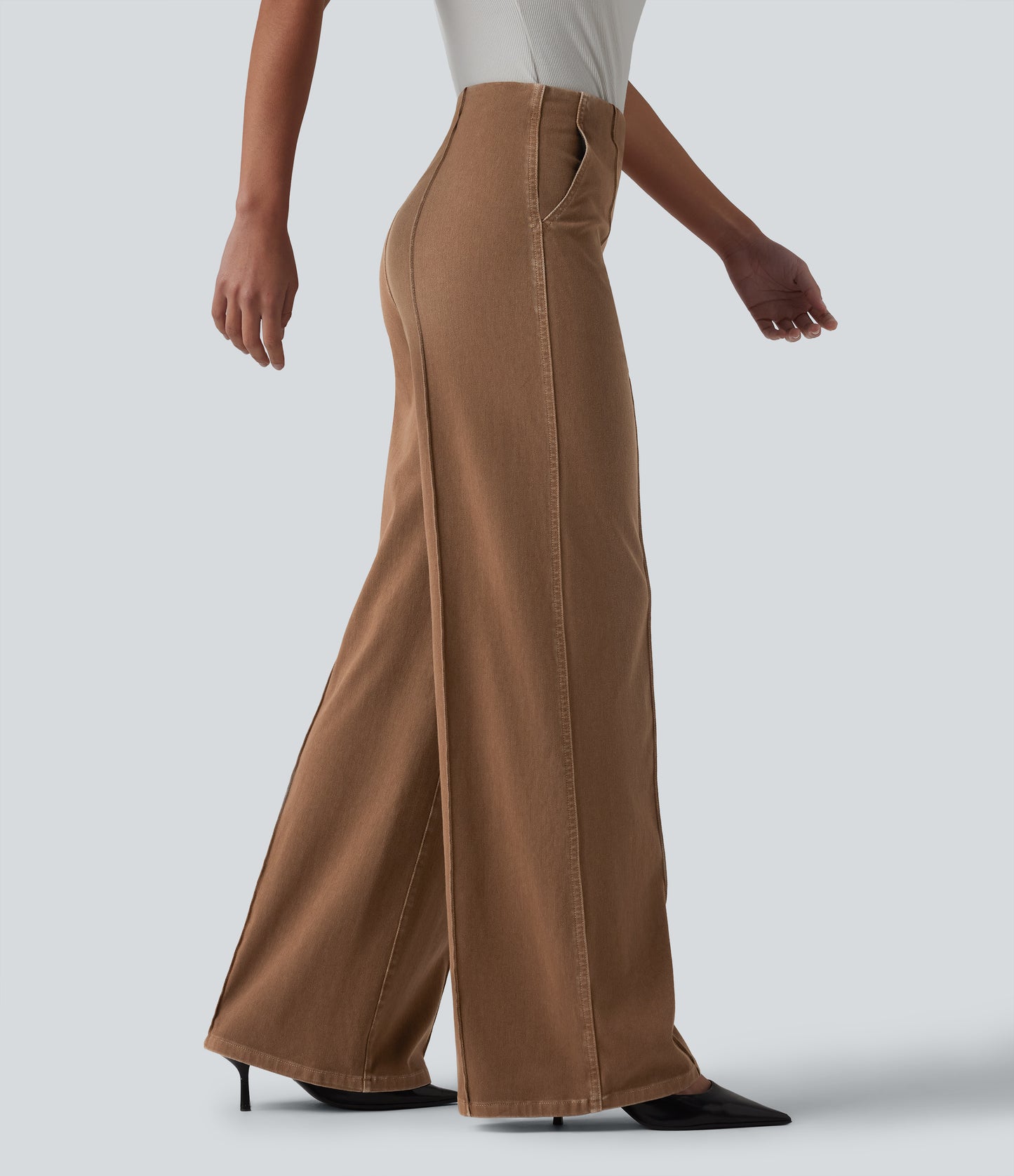 Flex™ High Waisted Wide Leg Work Jeans with Pockets