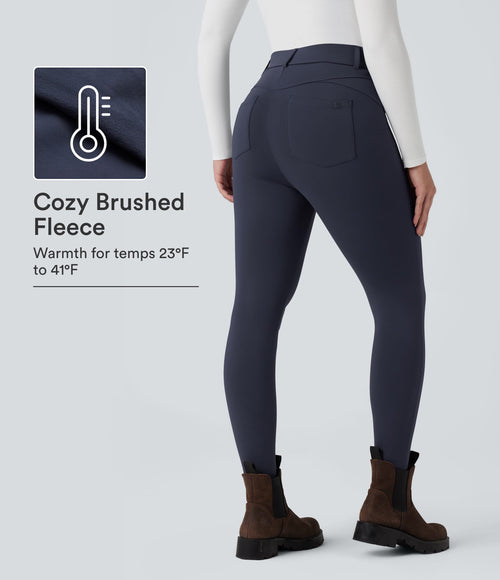 SoftlyZero™ Plush Thermal High Waisted Casual 7/8 Leggings with Pockets