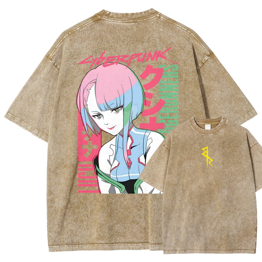 Cyberpunk Edgerunner Unisex Fit Washed T-Shirt 25 9  66