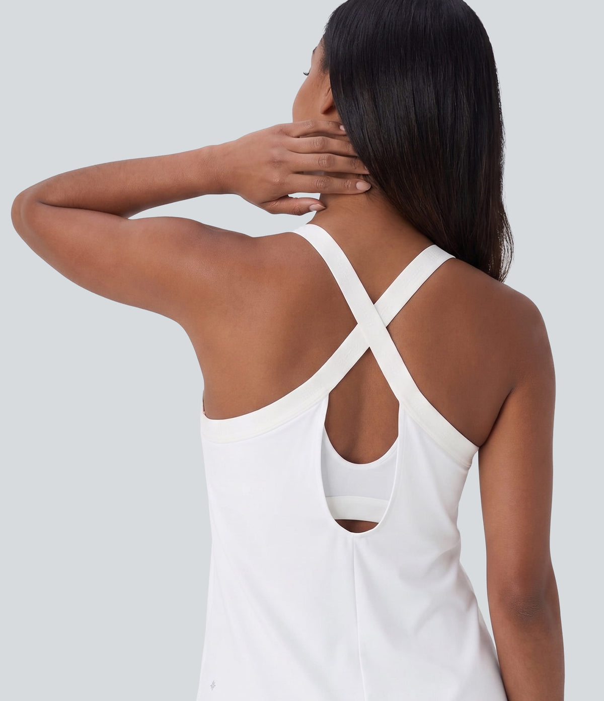 U Neck Curved Hem InstantCool Yoga Tank Top-UPF50+