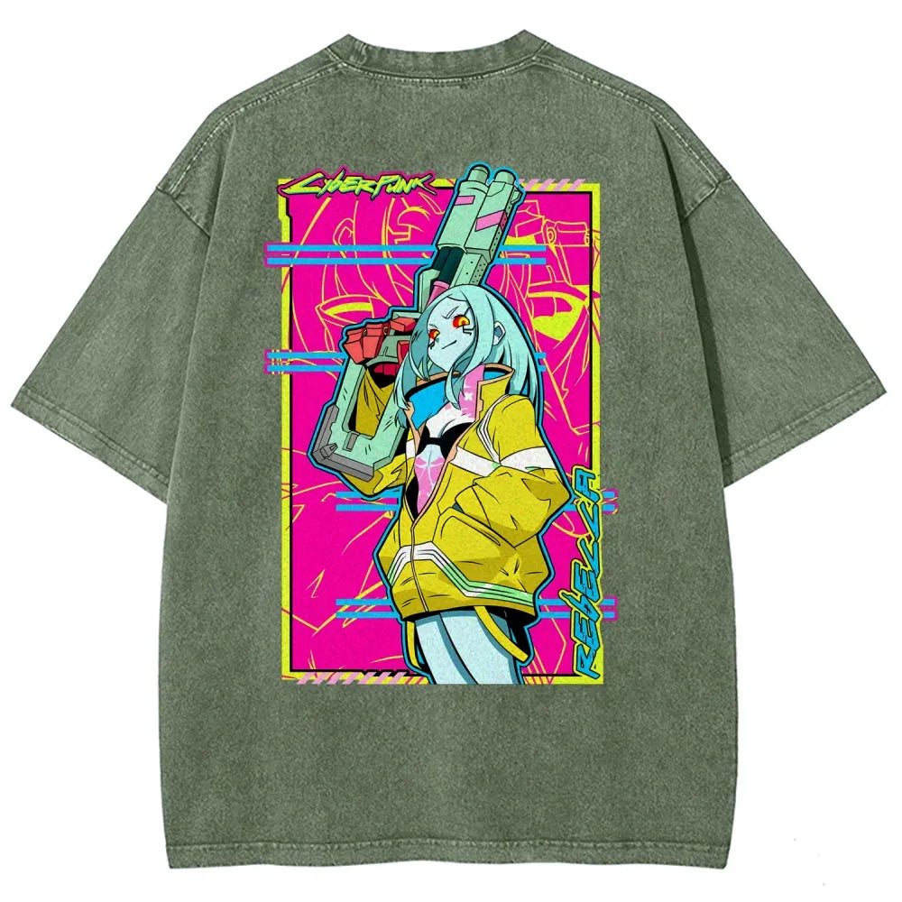 Cyberpunk Edgerunner Unisex Fit Washed T-Shirt 25 9  6595